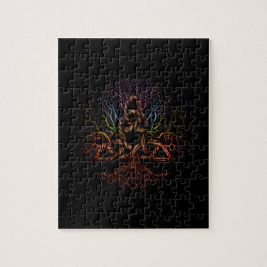 De kleurrijke boom van het leven met Triquetra Legpuzzel (Verticaal)