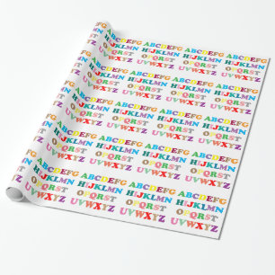 De kleurrijke brieven van ABC Cadeaupapier