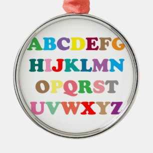 De kleurrijke brieven van ABC Metalen Ornament