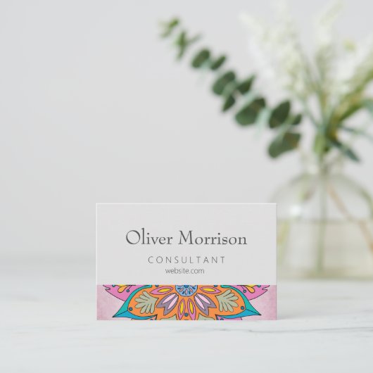 De kleurrijke cirkel van India: een decoratieve ma Klantenkaartje (Staand voorkant)