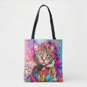 De Kleurrijke Creativiteitsontwerpdruk van Cat Tote Bag (Voorkant)