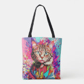 De Kleurrijke Creativiteitsontwerpdruk van Cat Tote Bag (Achterkant)