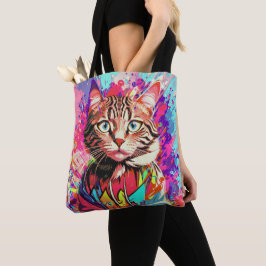 De Kleurrijke Creativiteitsontwerpdruk van Cat Tote Bag