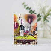 De kleurrijke digitale kunst in de wijnbouw briefkaart (Staand voorkant)