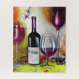 De kleurrijke digitale kunst in de wijnbouw legpuzzel