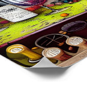 De kleurrijke digitale kunst in de wijnbouw poster (Hoek)