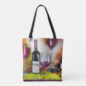 De kleurrijke digitale kunst in de wijnbouw tote bag (Achterkant)