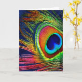De kleurrijke Druk van de Veer van de Pauw Kaart (Gele Bloem)