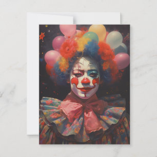De kleurrijke en gelukkige clown briefkaart