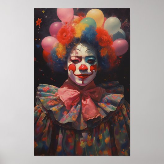 De kleurrijke en gelukkige clown poster (Voorkant)
