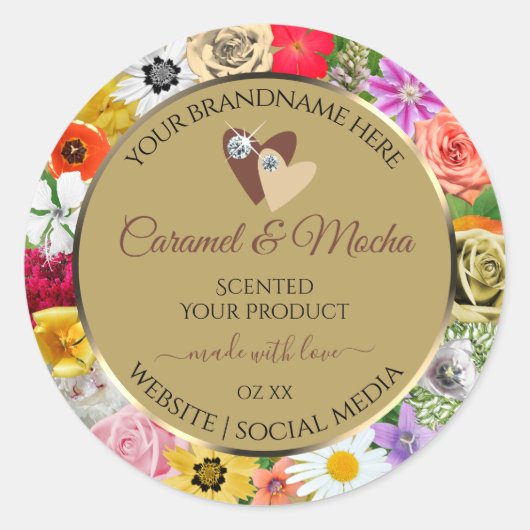 De kleurrijke etiketten van het product van Floral (Voorkant)