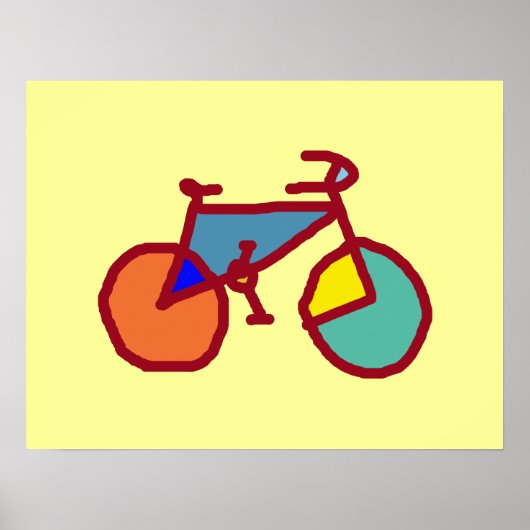 de kleurrijke fiets poster (Voorkant)