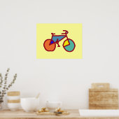 de kleurrijke fiets poster (Keuken)