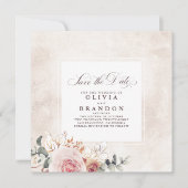 De kleurrijke Floral legant sparen de Datum Aankondiging (Voorkant)