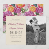 De kleurrijke Floral Waterverf Bouquet - sparen de Save The Date (Voorkant / Achterkant)