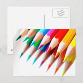 De kleurrijke Foto van de Kleurpotloden van de Briefkaart (Voorkant / Achterkant)