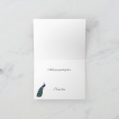 De kleurrijke Foto van het Huwelijk van de Pauw Bedankkaart (Binnen)