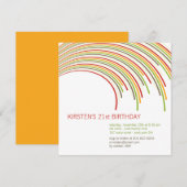 De kleurrijke Gebogen Partij van de Verjaardag van Kaart (Voorkant / Achterkant)