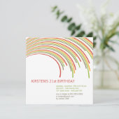 De kleurrijke Gebogen Partij van de Verjaardag van Kaart (Staand voorkant)