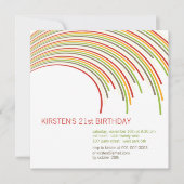 De kleurrijke Gebogen Partij van de Verjaardag van Kaart (Voorkant)