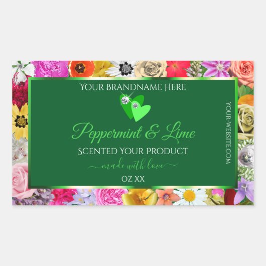 De kleurrijke groene etiketten van het Floral Prod (Voorkant)