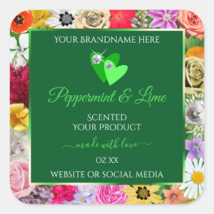 De kleurrijke groene etiketten van het Floral Prod