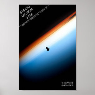 De kleurrijke horizon van de aarde vanaf het ISS Poster