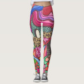 De kleurrijke huizen leggings (Voorkant)