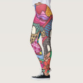 De kleurrijke huizen leggings (Links)
