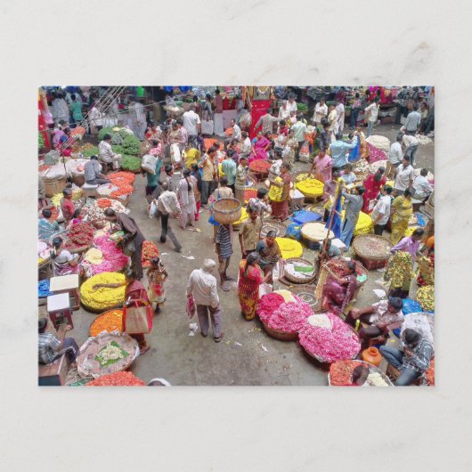 De kleurrijke Indische Markt van de Bloem in Briefkaart (Voorkant)