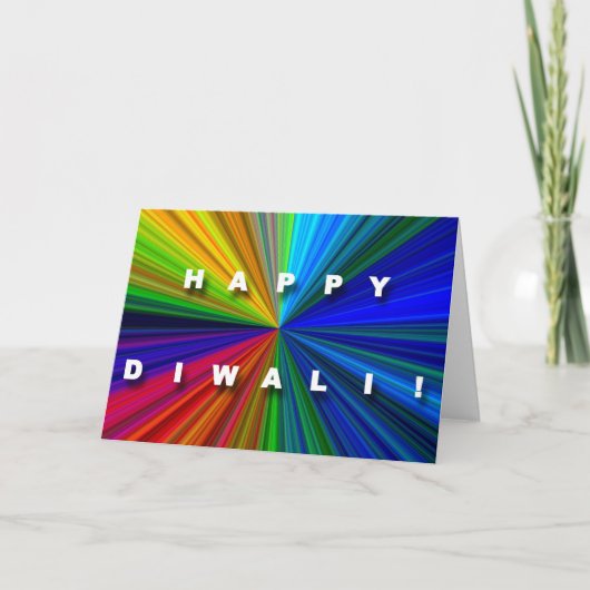 De kleurrijke Kaart van Starburst Diwali (Voorkant)