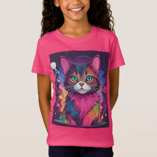 De kleurrijke kat t-shirt
