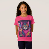 De kleurrijke kat t-shirt (Voorkant volledig)