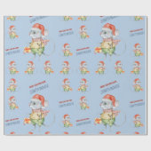 De kleurrijke kerstkerstkerstman-muis begroet je cadeaupapier (Vlak)