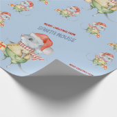 De kleurrijke kerstkerstkerstman-muis begroet je cadeaupapier (Hoek)