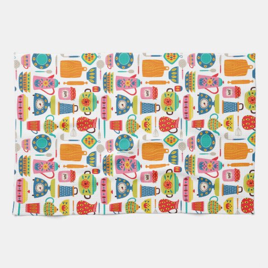 De kleurrijke keuken theedoek (Horizontaal)