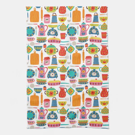 De kleurrijke keuken theedoek (Verticaal)