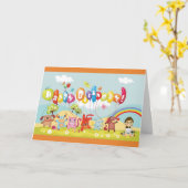 De kleurrijke Kinder Kaart van de Verjaardag (Gele Bloem)