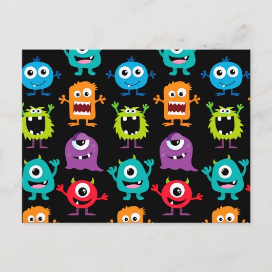 De kleurrijke Kinder Monsters van het Abstracte Briefkaart (Voorkant)