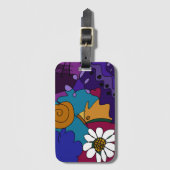 De kleurrijke Kunst van de Krabbel in Rood, Paars, Bagagelabel (Voorkant (verticaal))