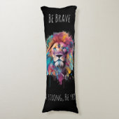 De kleurrijke leeuw sherpa deken lichaamskussen (Voorkant Verticaal)