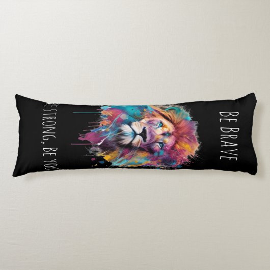 De kleurrijke leeuw sherpa deken lichaamskussen (Voorkant)