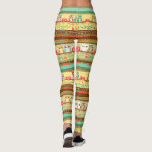 De kleurrijke Leggings van de Uilen van de Liefde (Achterkant)
