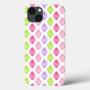 De kleurrijke Lente verlaat Roze Groen Paars Patro iPhone 13 Hoesje
