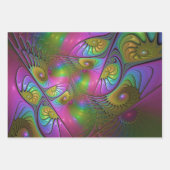 De kleurrijke lichtgevende moderne Abstracte fract Inpakpapier Vel (Voorkant 3)