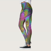 De kleurrijke lichtgevende moderne Abstracte fract Leggings (Links)
