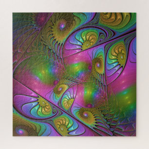 De Kleurrijke Lichtgevende Moderne Abstracte Fract Legpuzzel