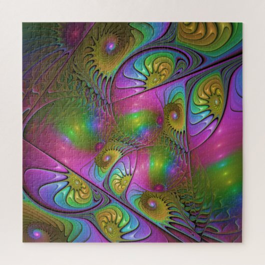 De Kleurrijke Lichtgevende Moderne Abstracte Fract Legpuzzel (Verticaal)