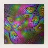 De kleurrijke lichtgevende moderne Abstracte fract Legpuzzel (Horizontaal)