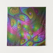 De kleurrijke lichtgevende moderne Abstracte fract Wandkleed (Voorkant (horizontaal))